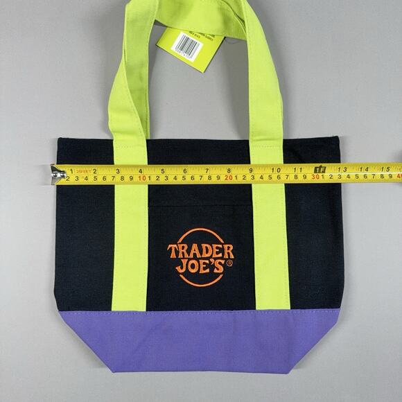 Limited Trader Joe's Mini Halloween Black Green Canvas Tote Bag - SHIPS TODAY 🎃 - Picture 3 of 7